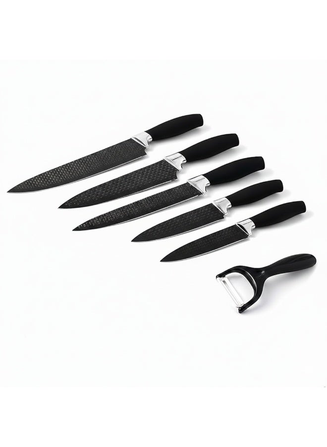 6-Piece Kitchen Set with 5 knife and 1-Peeler, Non-Stick Stainless Steel Knives - Image 1